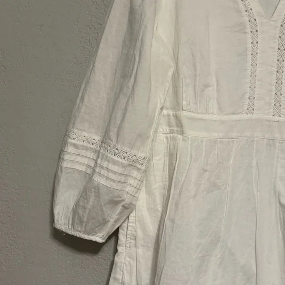 Women's J. Crew White 100% Cotton Long Sleeve Dress - Picture 4 of 10